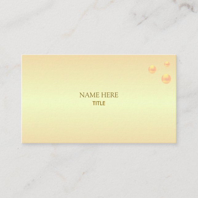 Elegant Golden Shades & Golden Dots Business Card (Front)