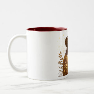 Elegant Golden Silhouette Mother & Daughter – Two-Tone Coffee Mug