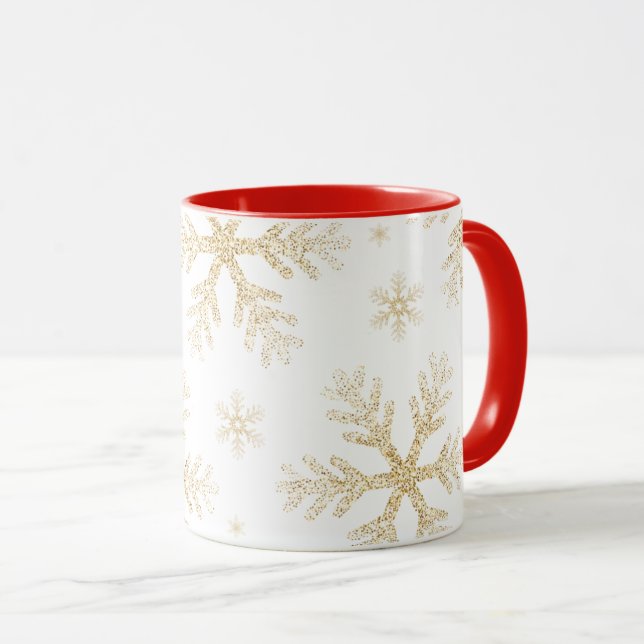 Elegant Golden Snow Cup for Christmas (Front Right)
