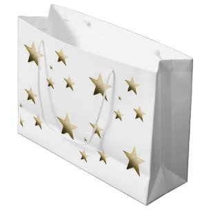 Elegant Golden Star with Delicate Glow Minimalist Large Gift Bag