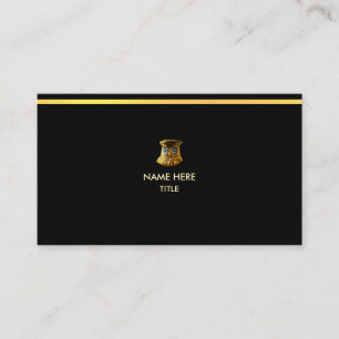 Elegant Golden Stripe on Black Business Card