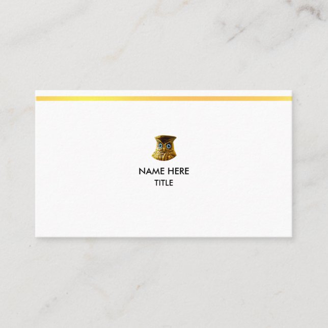 Elegant Golden Stripe on White Business Card (Front)