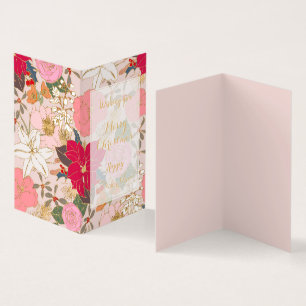 Elegant Golden Strokes Colourful Winter Floral