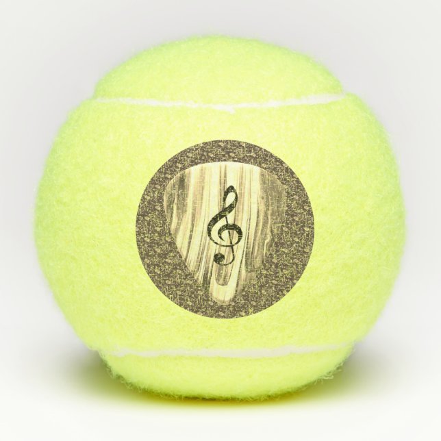 Elegant Golden Treble Clef Music Art  Tennis Balls (Front)