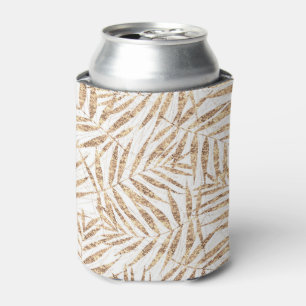 Elegant golden tropical palm leaves design can cooler