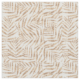 Elegant golden tropical palm leaves design fabric