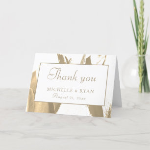Elegant Golden Tulip Floral Wedding Thank you Card