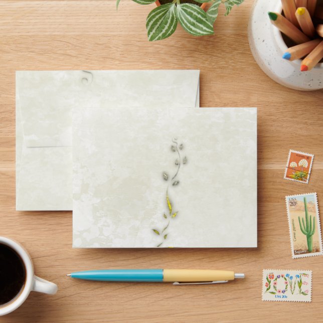 Elegant Golden Vine Envelope (Desk)