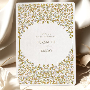 Elegant Golden Vine Wedding Invitation Suite