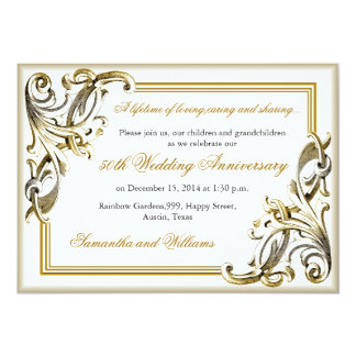  Golden  Wedding  Anniversary  Cards Invitations  Zazzle co uk 