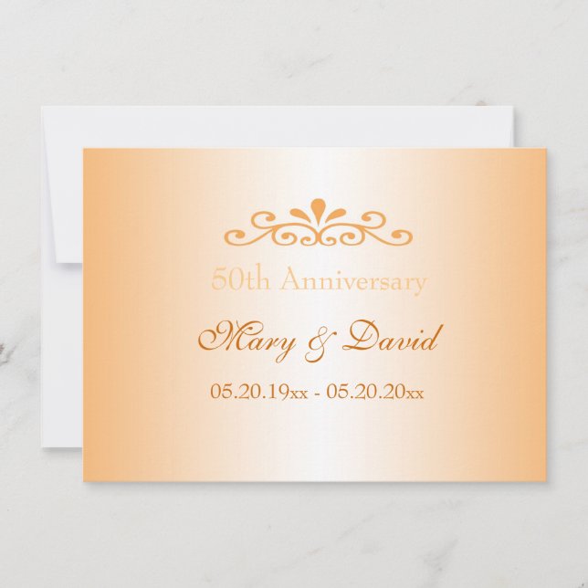 Elegant golden wedding anniversary invitations (Front)