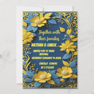 Elegant golden wedding invitation 