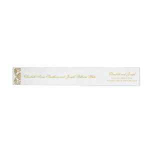 Elegant Golden Wedding Wraparound Wrap Around Label