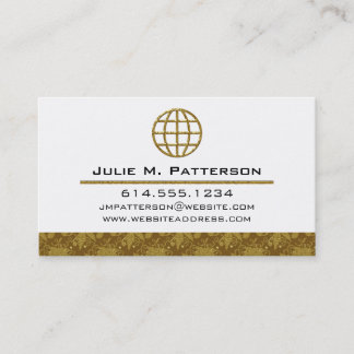 Elegant Golden World Globe Modern Business Cards