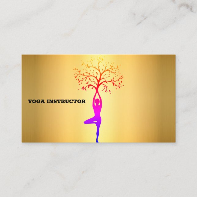 Elegant golden yoga business card for you business (Front)