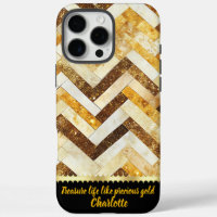 Elegant golden zigzag pattern on polished surface