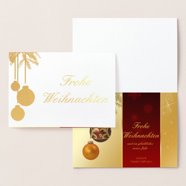Elegant Goldene Weihnachten Gold Folienkarte Foil Card (Display)