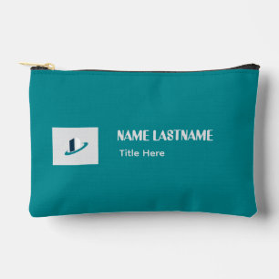 Elegant Goldenrod & Maroon custom name Desk Name P Accessory Pouch