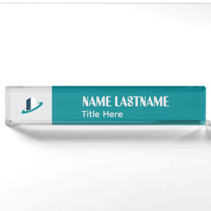 Elegant Goldenrod & Maroon custom name Desk Name P Nameplate