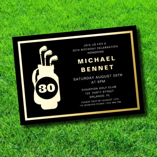 Elegant Golf 30th Birthday (Elegant Golf 30th Birthday Foil Invitation
)