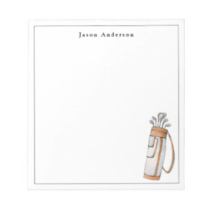 Elegant golf bag Personalized Golfers  Notepad