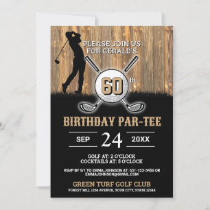 Elegant Golf Birthday Design Invitation