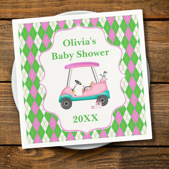 Elegant Golf Cart Ready For Baby Shower  Napkin (Creator Uploaded)