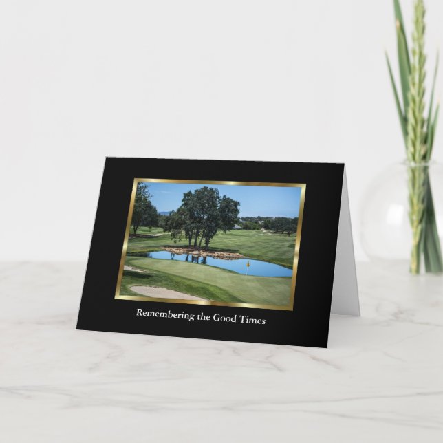 Elegant Golf Course Sympathy Card for a Golfer (Front)