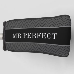 Elegant golf head putter cover with custom name