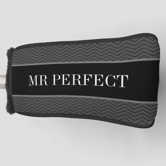 Elegant golf head putter cover with custom name (Front)