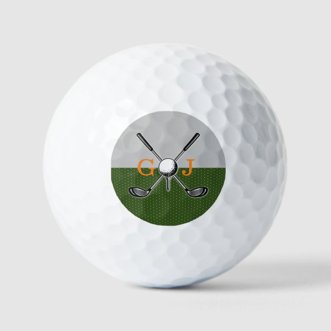 Elegant Golf Monogram Design Balls (Front)