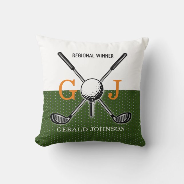 Elegant Golf Monogram Design Cushion (Front)