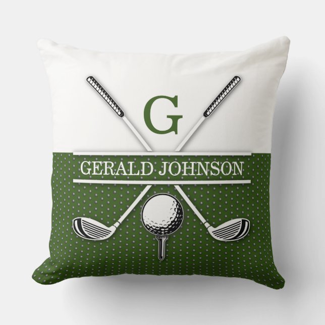 Elegant Golf Monogram Design Cushion (Front)