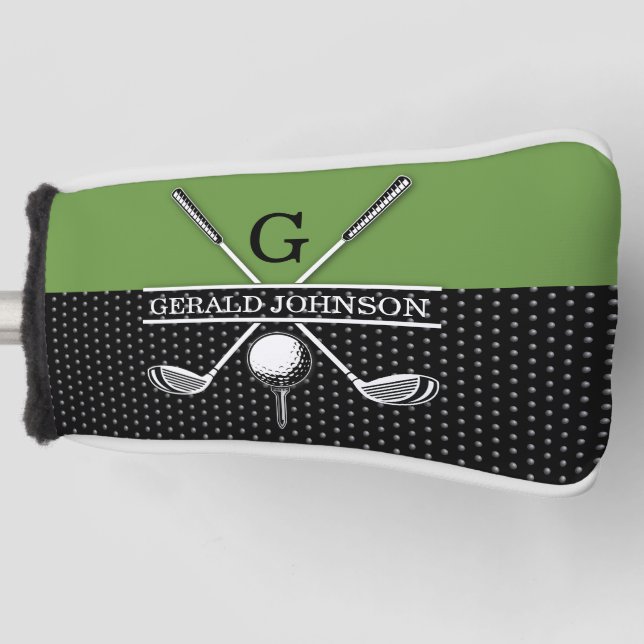 Elegant Golf Monogram Design Golf Head Cover (Front)
