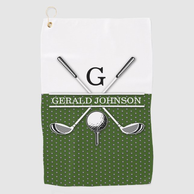 Elegant Golf Monogram Design Golf Towel (Front)