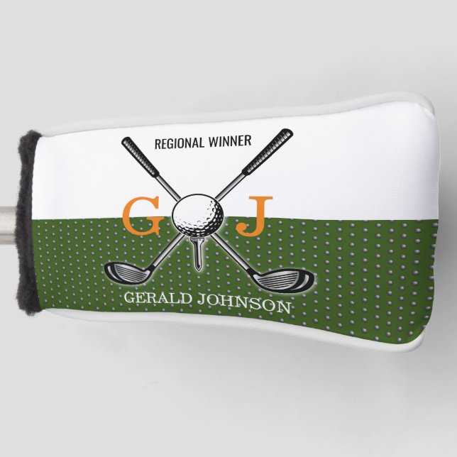 Elegant Golf Monogram Design Head Cover (Front)