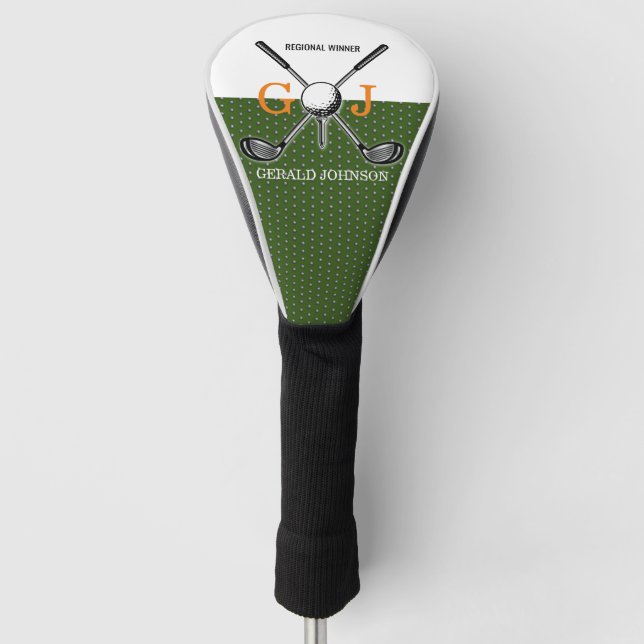 Elegant Golf Monogram Design Head Cover (Front)