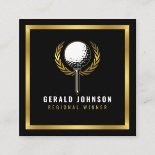 Elegant Golf Monogram Design Square Business Car Square Business Card