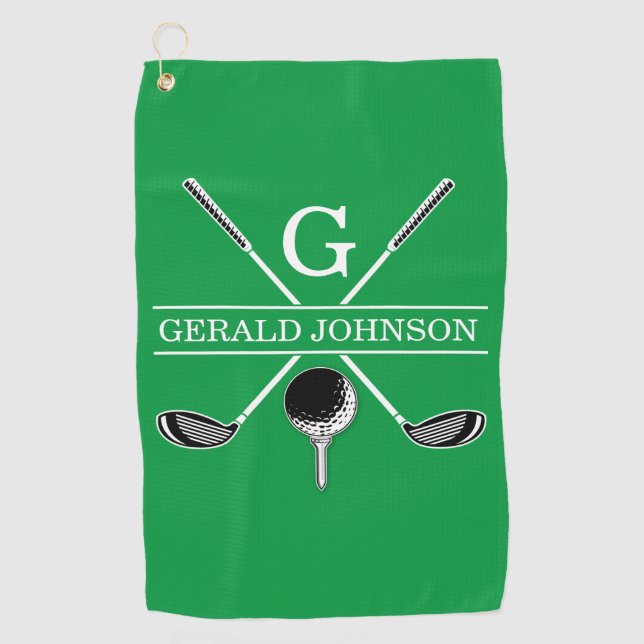 Elegant Golf Monogram Design Towel (Front)