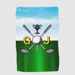 Elegant Golf Monogram Design Towel