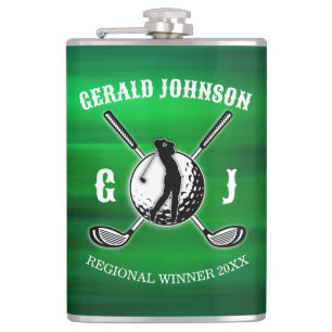 Elegant Golf Monogram Design Vinyl Wrapped Flask