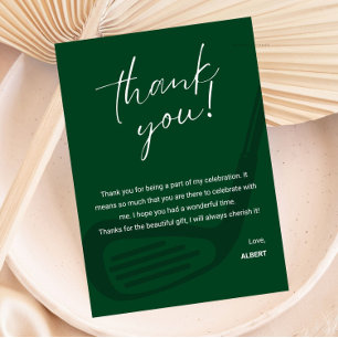 Elegant Golf Theme Appreciation Thank You Card