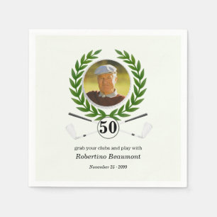 Elegant Golf Theme Player Experience 50th birthday Napkin