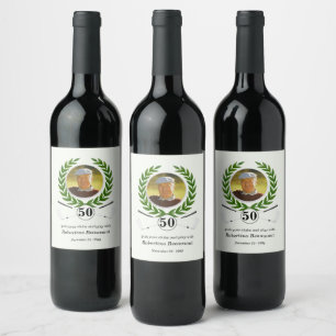 Elegant Golf Theme Player Experience 50th birthday Wine Label