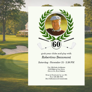 Elegant Golf Theme Player Experience 60th birthday Invitation