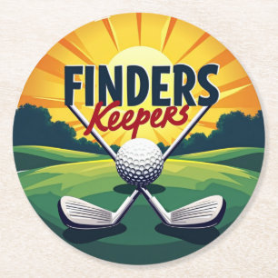 Elegant Golf Themed Artwork for Enthusiasts Round Paper Coaster