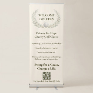 Elegant Golf Tournament Event Welcome Retractable Banner