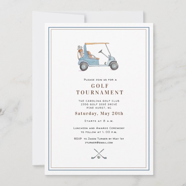 Elegant Golf Tournament  Invitation (Front)