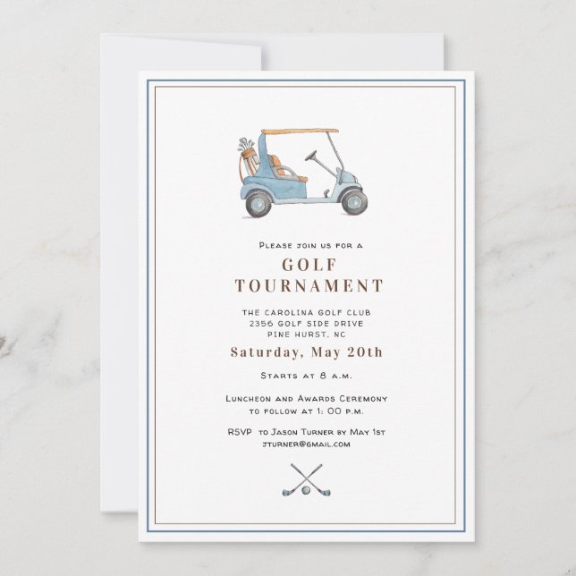 Elegant Golf Tournament  Invitation (Front)