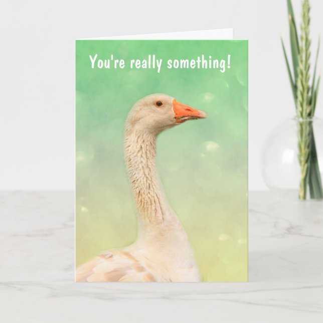 Elegant Goose Happy Birthday Card (Front)